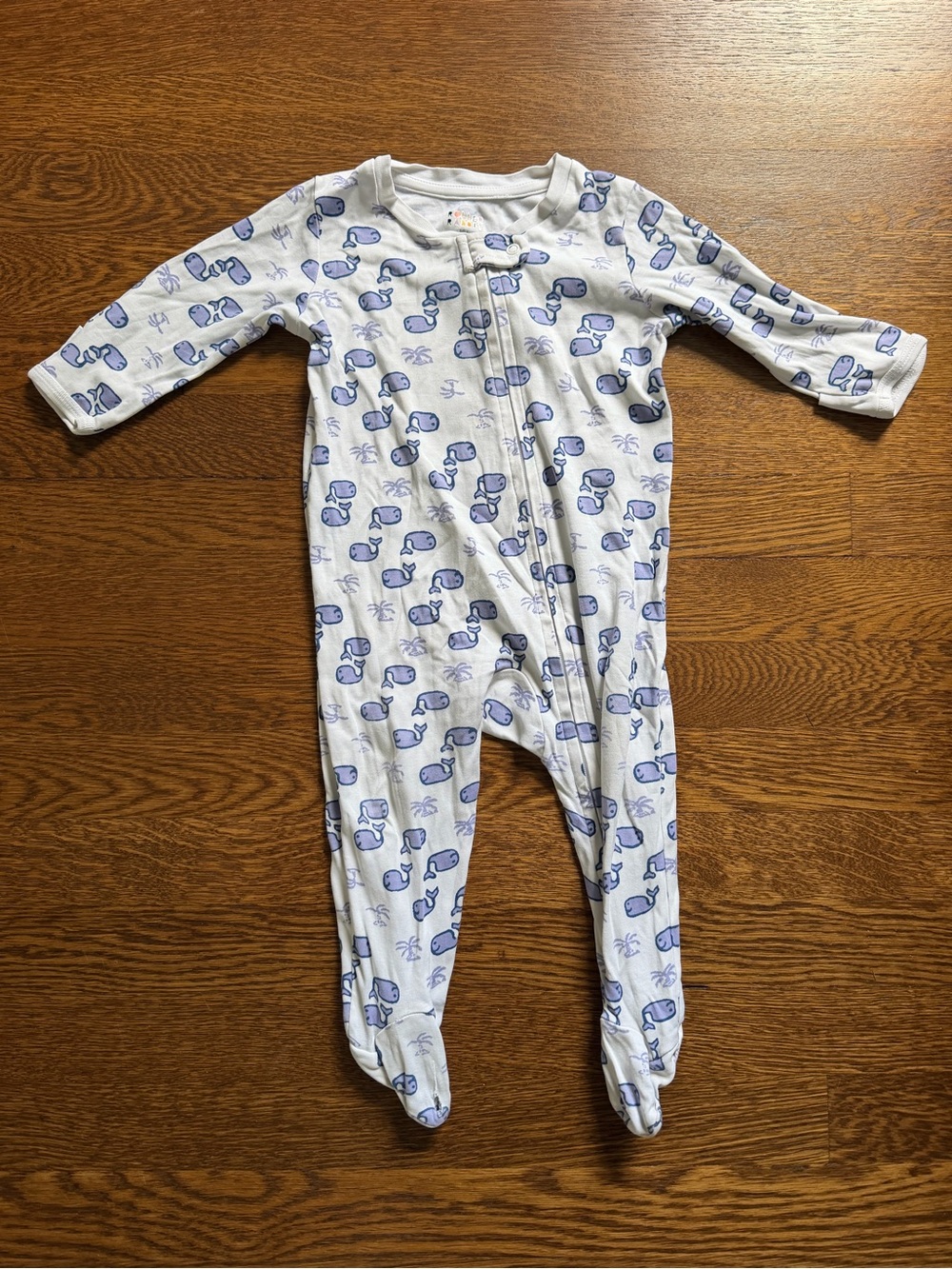 Roller Rabbit White Footed One-Piece with Blue Whale Print